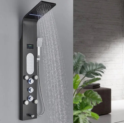 Douchepaneel Opbouwdouche SaniSupreme® Torino met hand - en voetendouche LCD Premium mat zwart