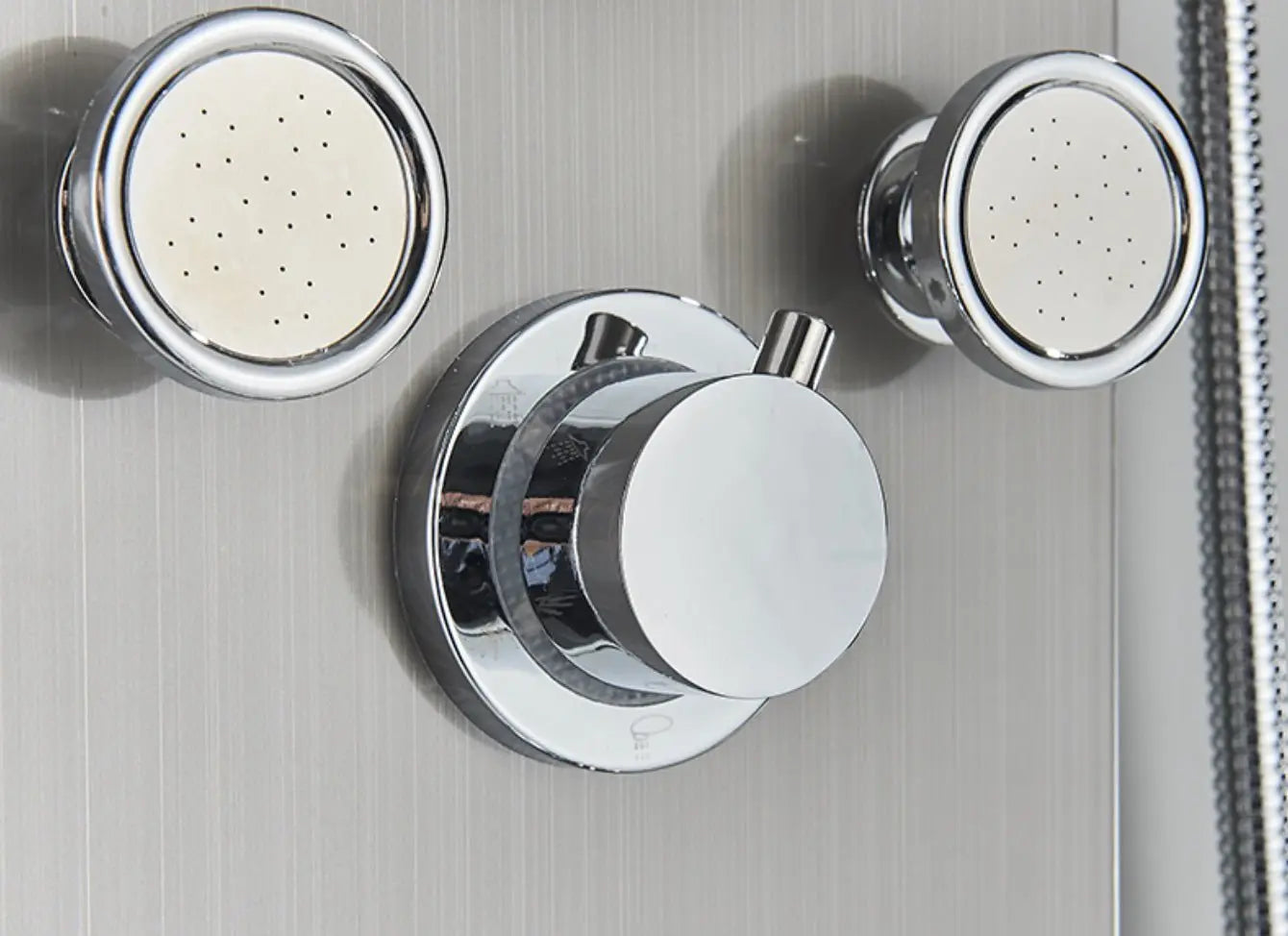 Douchepaneel Opbouwdouche SaniSupreme® Torino met hand - en voetendouche LCD Premium mat zwart