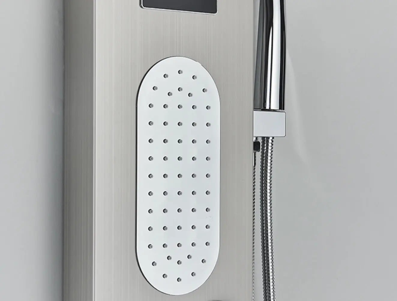 Douchepaneel Opbouwdouche SaniSupreme® Torino met hand - en voetendouche LCD Premium mat zwart