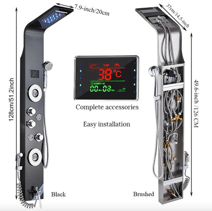 Douchepaneel Regendouche SaniSupreme® Palermo LCD Premium Goud Brushed