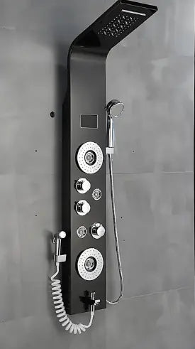 Douchepaneel Regendouche SaniSupreme® Palermo LCD Premium mat zwart