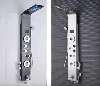 Douchepaneel Regendouche SaniSupreme® Palermo LCD Premium mat zwart