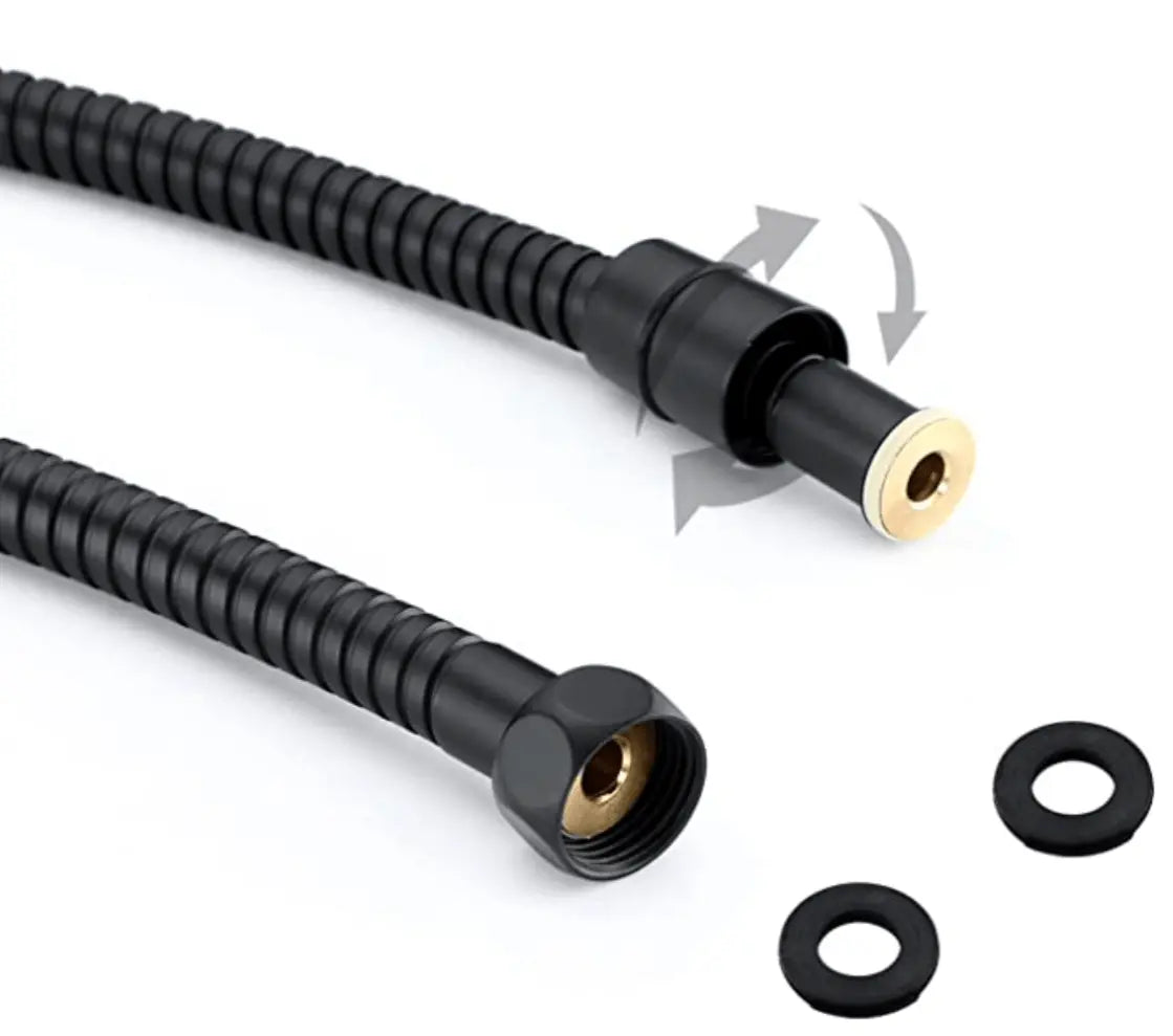 Doucheslang SaniSupreme® mat zwart - 150 cm. lang