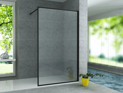 Douchewand Sanisupreme BlackLine Series 140X200 CM Veiligheidsglas 8 MM Mat Zwart Vlak