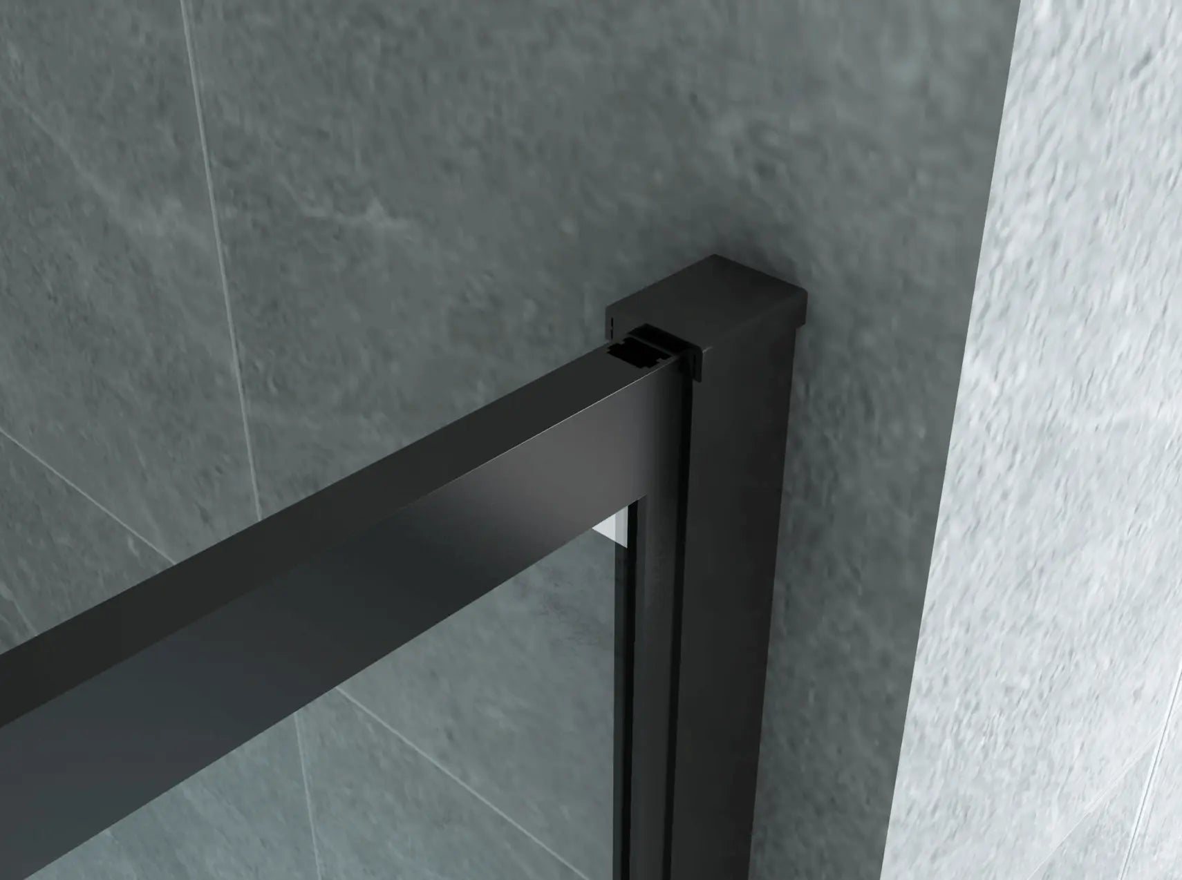 Douchewand Sanisupreme BlackLine Series 80X200 CM Veiligheidsglas 8 MM Mat Zwart Horizontale Panelen