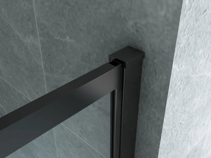 Douchewand Sanisupreme BlackLine Series 80X200 CM Veiligheidsglas 8 MM Mat Zwart Vlak