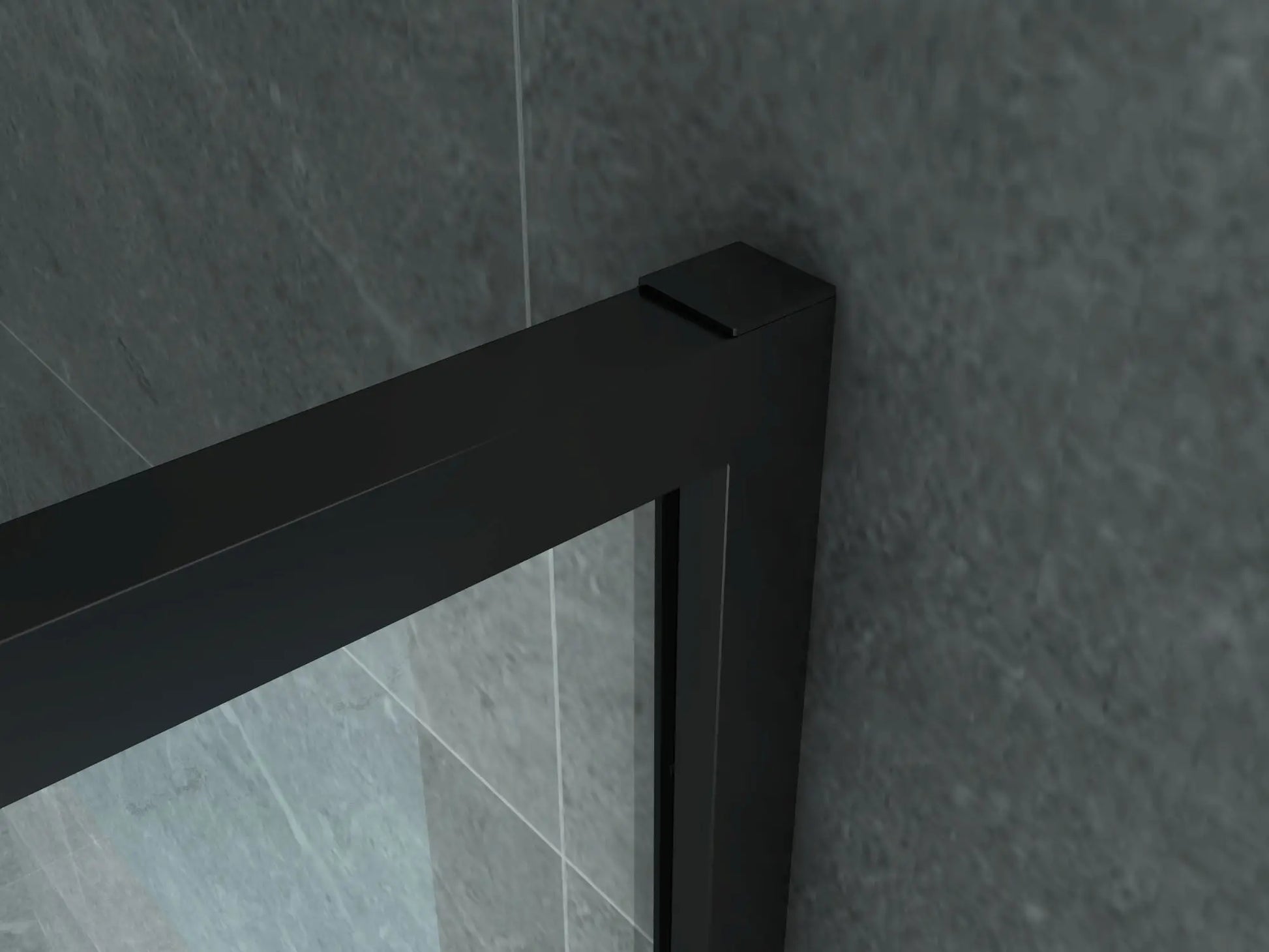 Douchewand Sanisupreme BlackLineSeries 140X200 CM Veiligheidsglas 8 MM Mat Zwart met Raster