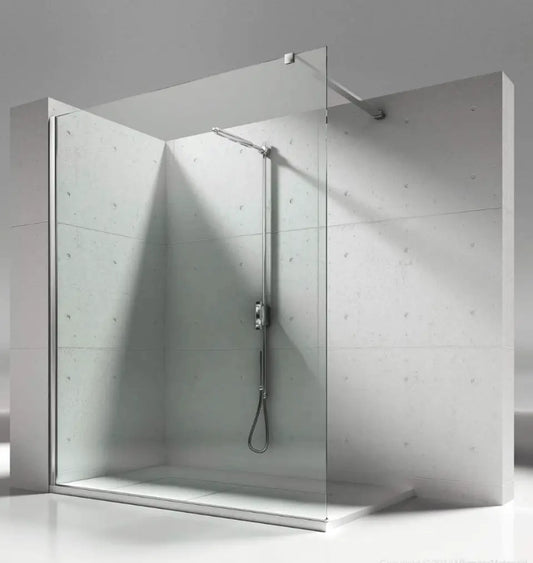 Douchewand Sanisupreme ChromeLine Series 100X200 CM Veiligheidsglas 8 MM Chroom Vlak