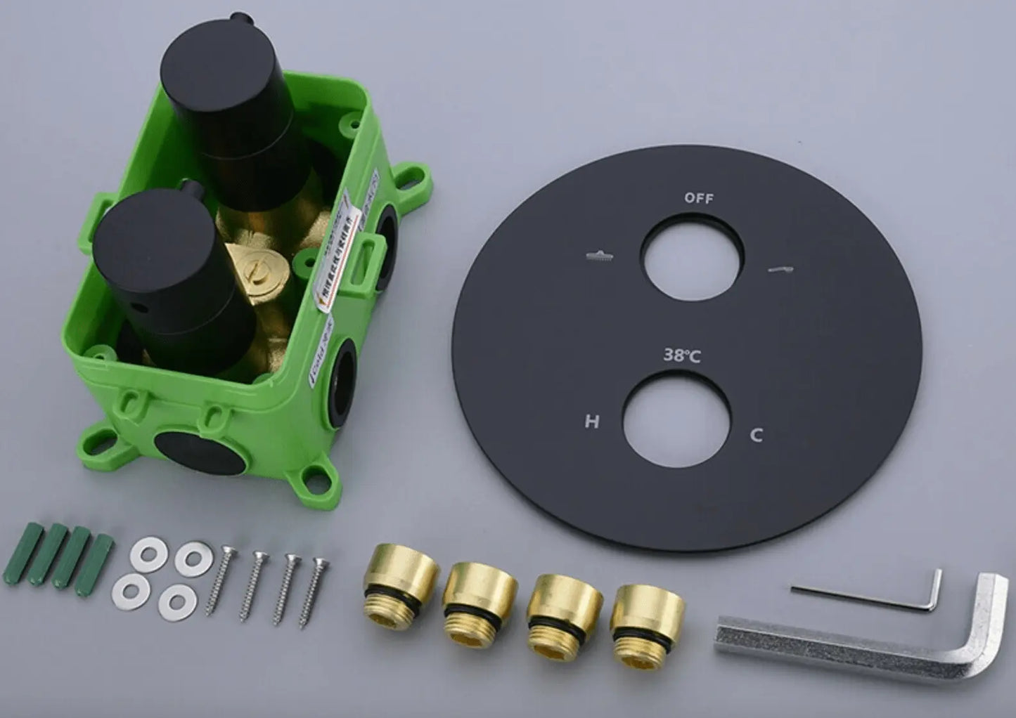 Inbouw Doucheset Washington Premium 3 weg Doucheset 8 inch regendouche rond mat zwart