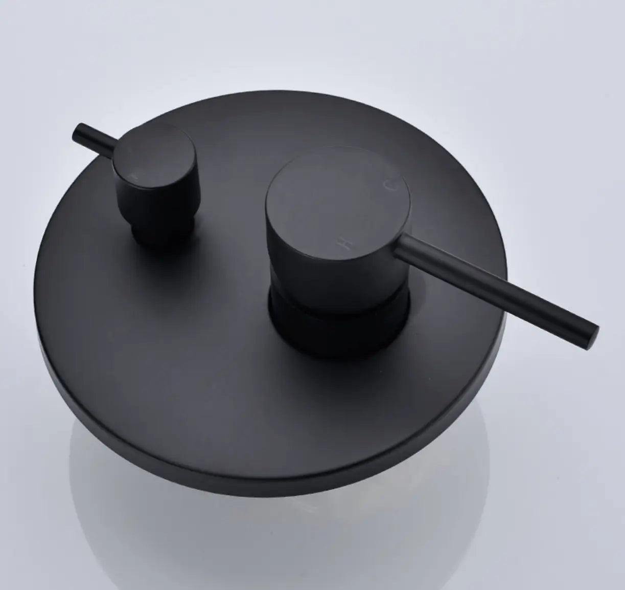 Inbouw Plafond Doucheset Yosemite 2 weg 25 cm. regendouche rond mat zwart