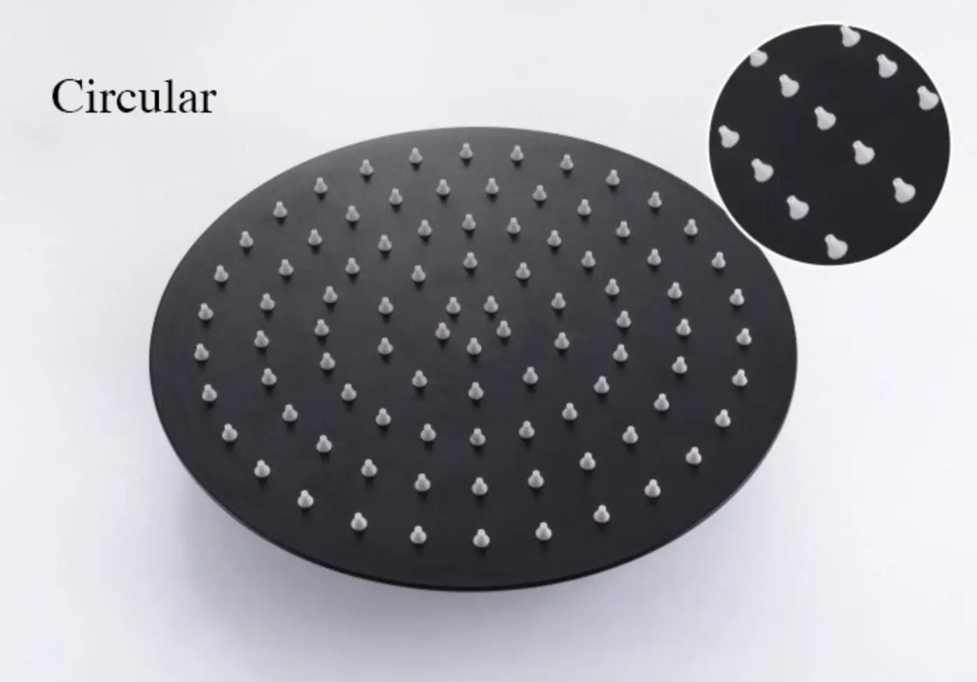 Inbouw Plafond Doucheset Yosemite 2 weg 25 cm. regendouche rond mat zwart