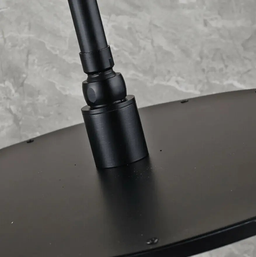 Inbouw Plafond Doucheset Yosemite 2 weg 25 cm. regendouche rond mat zwart