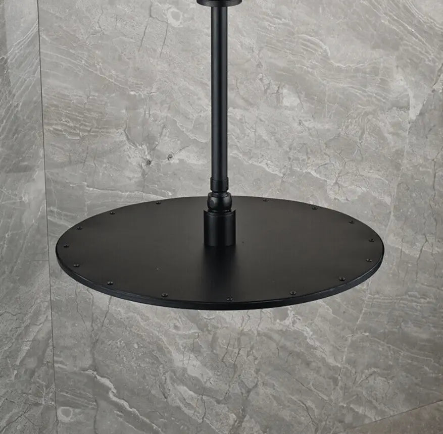 Inbouw Plafond Doucheset Yosemite 2 weg 30 cm. regendouche rond mat zwart