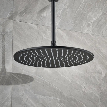 Inbouw Plafond Doucheset Yosemite 2 weg 8 inch regendouche rond mat zwart