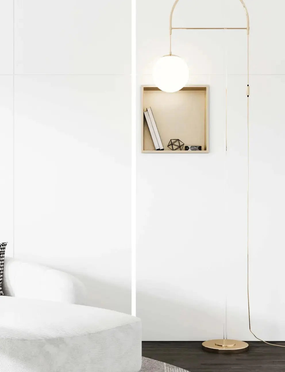 Inbouwnis badkamer douche geborsteld Goud 30,5x30,5x7cm