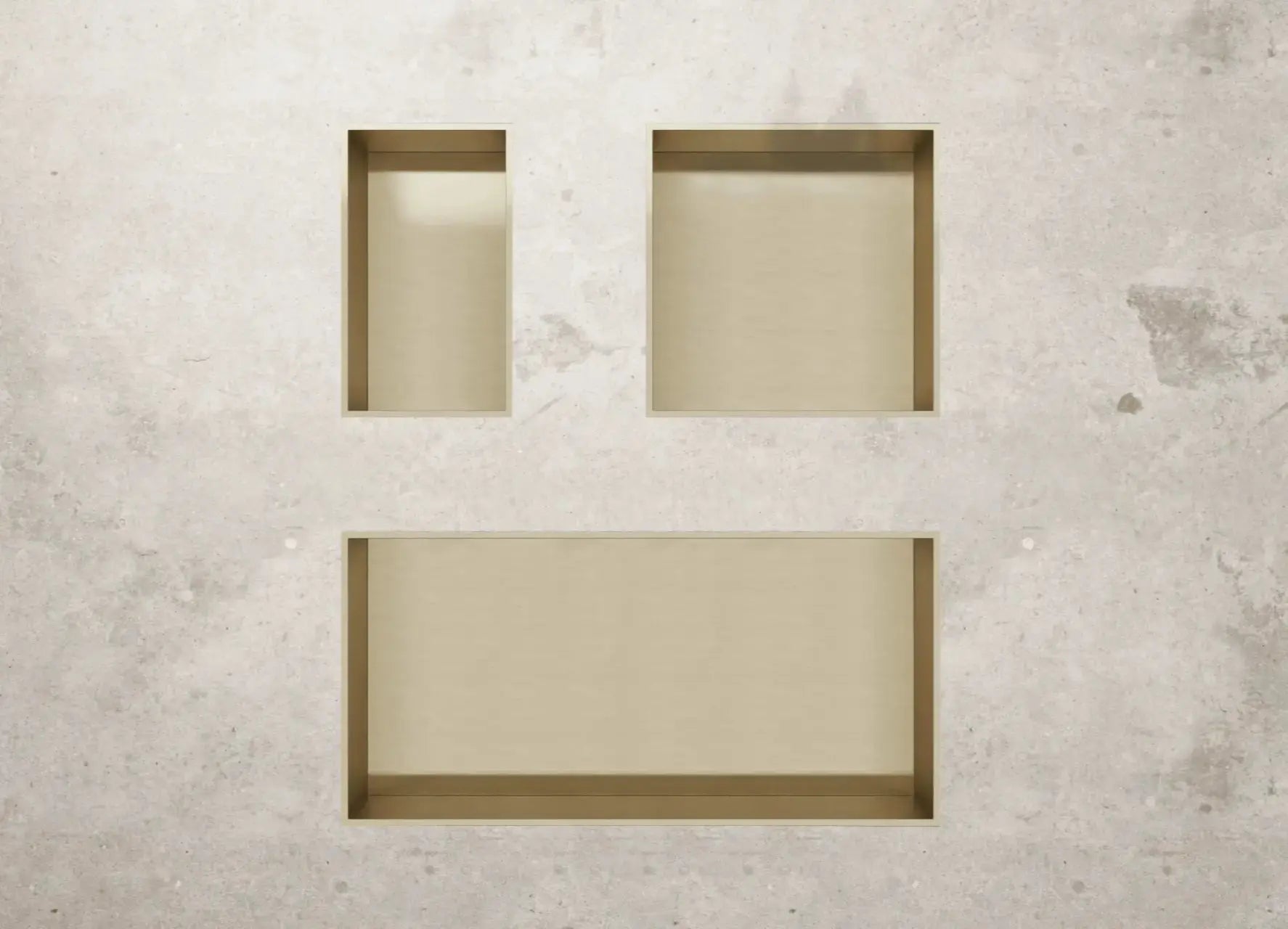 Inbouwnis badkamer douche geborsteld Goud 30,5x30,5x7cm