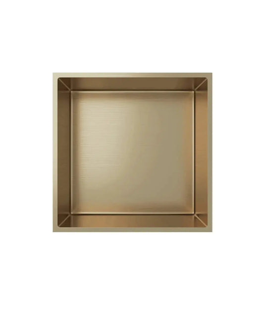 Inbouwnis badkamer douche geborsteld Goud 30,5x30,5x7cm