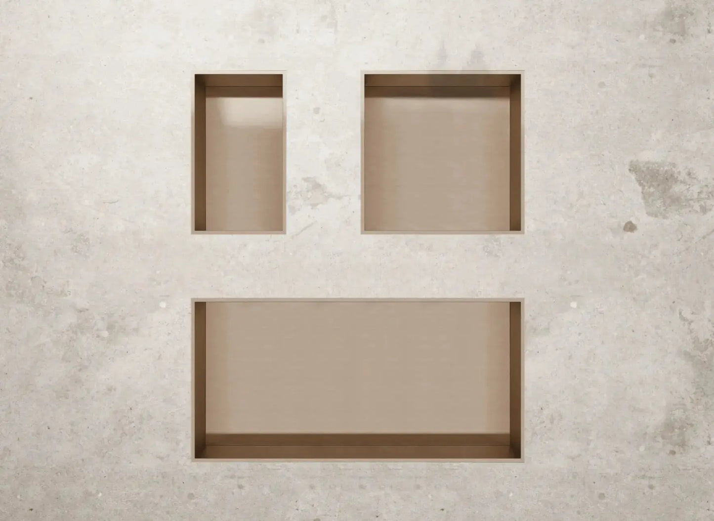 Inbouwnis badkamer douche geborsteld Koper 30,5 x 30,5 x 7 cm