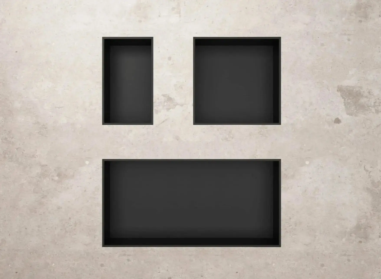 Inbouwnis badkamer douche mat zwart 30,5 x 30,5 x 7 cm