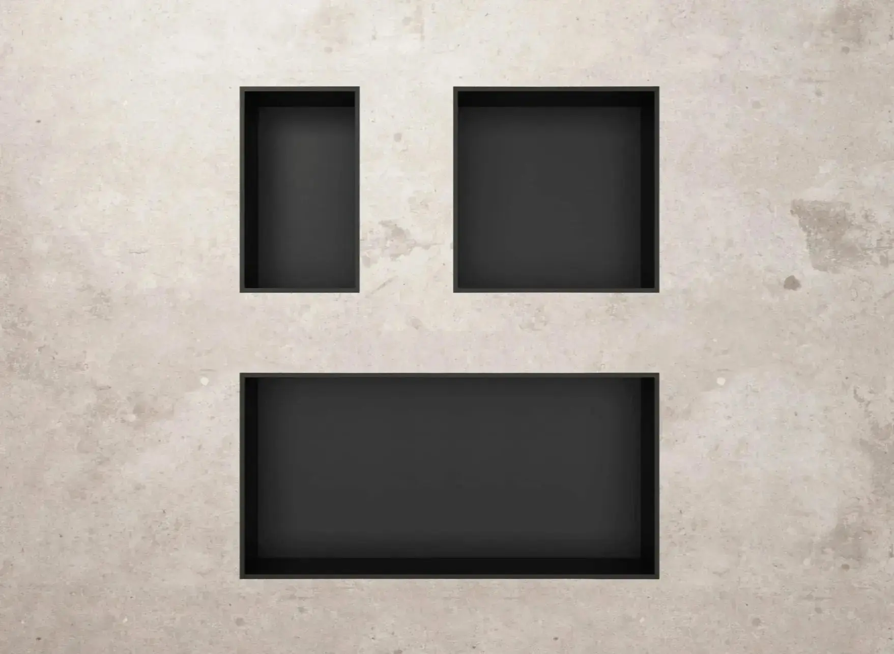 Inbouwnis badkamer douche mat zwart 30,5 x 30,5 x 7 cm