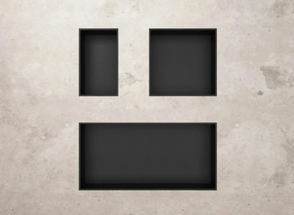 Inbouwnis badkamer douche mat zwart 30,5 x 30,5 x 7 cm