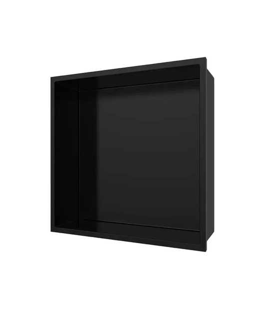 Inbouwnis badkamer douche mat zwart 30,5 x 30,5 x 7 cm