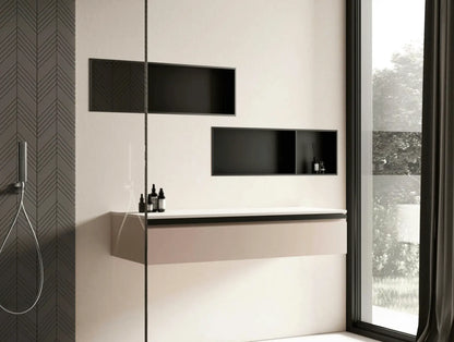 Inbouwnis badkamer douche RVS mat zwart 30x60x10cm