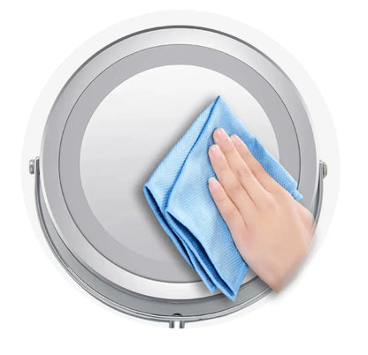 Make - up en Scheerspiegel SaniSupreme Bari Ø17cm LED Verlichting USB 3x Vergroting Chroom