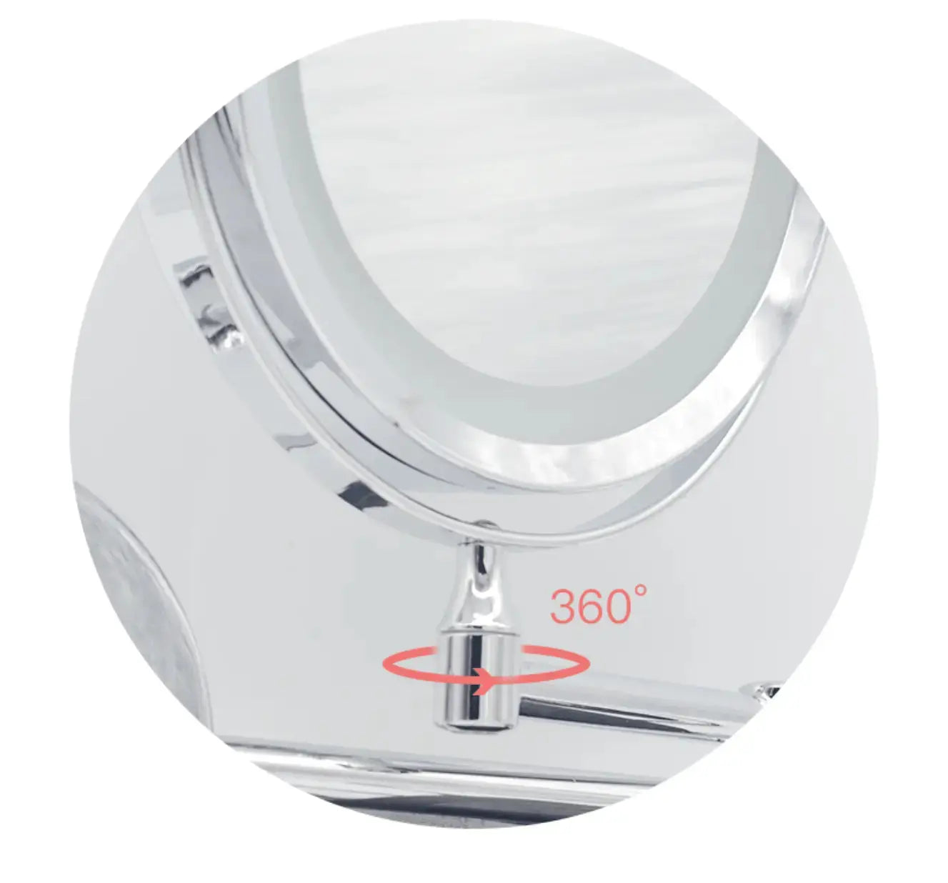 Make - up en Scheerspiegel SaniSupreme Bari Ø17cm LED Verlichting USB 3x Vergroting Chroom