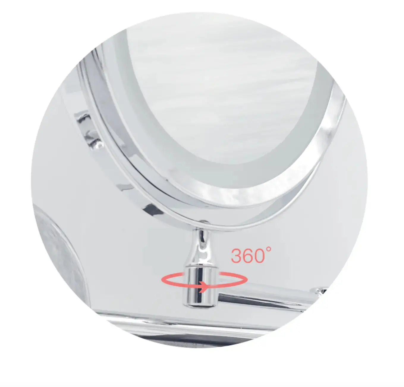 Make - up en Scheerspiegel SaniSupreme Bari Ø17cm LED Verlichting USB 3x Vergroting Chroom