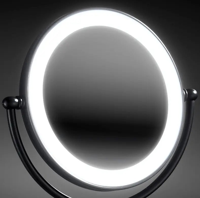 Make - up en Scheerspiegel SaniSupreme Bari Ø20cm LED Verlichting 3x Vergroting Mat Zwart