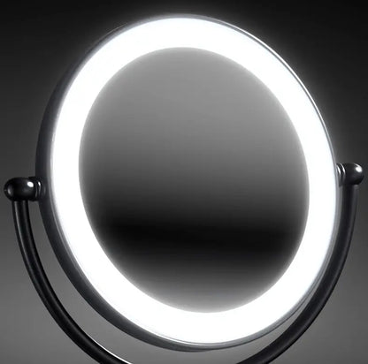 Make - up en Scheerspiegel SaniSupreme Bari Ø20cm LED Verlichting 3x Vergroting Mat Zwart