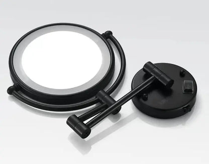 Make - up en Scheerspiegel SaniSupreme Bari Ø20cm LED Verlichting 3x Vergroting Mat Zwart