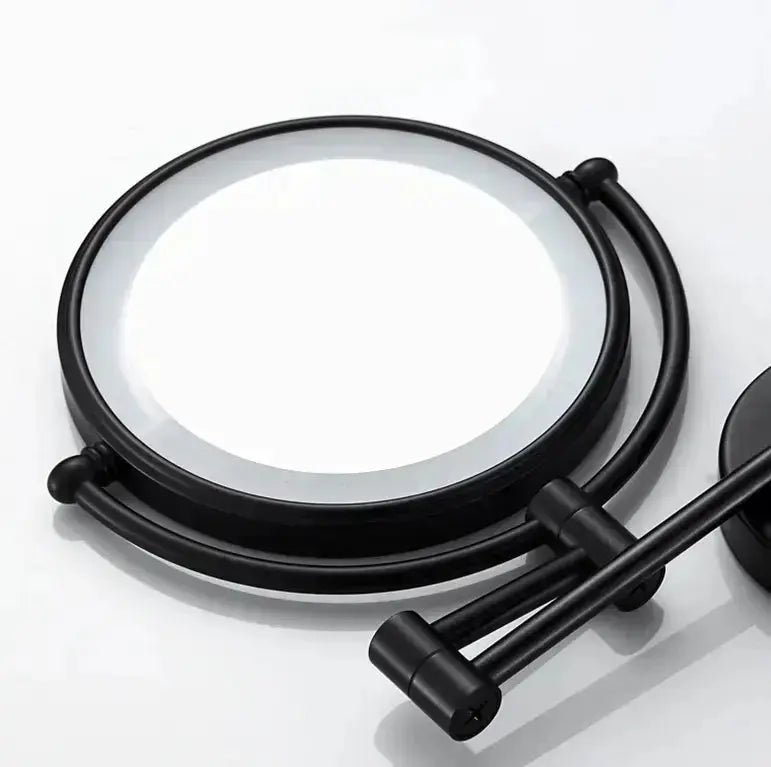 Make - up en Scheerspiegel SaniSupreme Bari USB Ø20cm LED Verlichting 7x Vergroting Mat Zwart