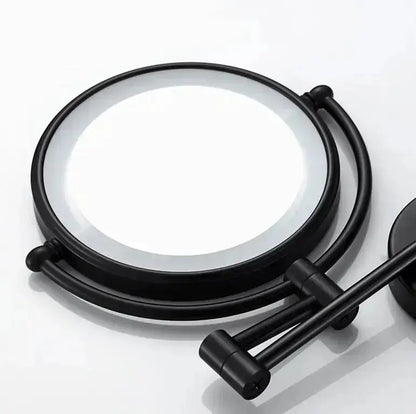 Make - up en Scheerspiegel SaniSupreme Bari USB Ø20cm LED Verlichting 7x Vergroting Mat Zwart