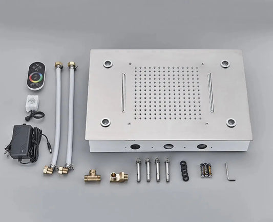 MEGA AKTIE SaniSupreme® SmartPulse Plafond LED Remote Regendouche Inbouw La Paz 50 x 36 cm RVS geborsteld