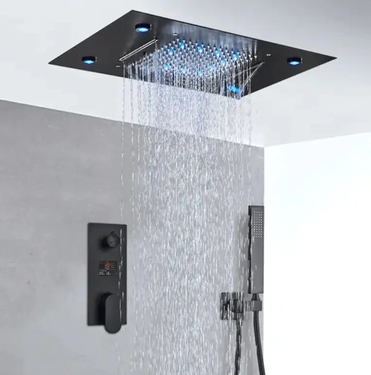 MEGA AKTIE SaniSupreme® SmartPulse Plafond LED Remote Regendouche Inbouw La Paz 50 x 36 cm RVS geborsteld