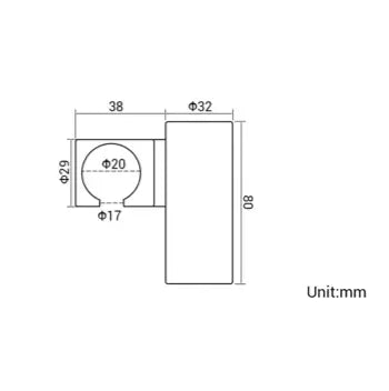 Messing Ophangbeugel voor handdouche mat zwart