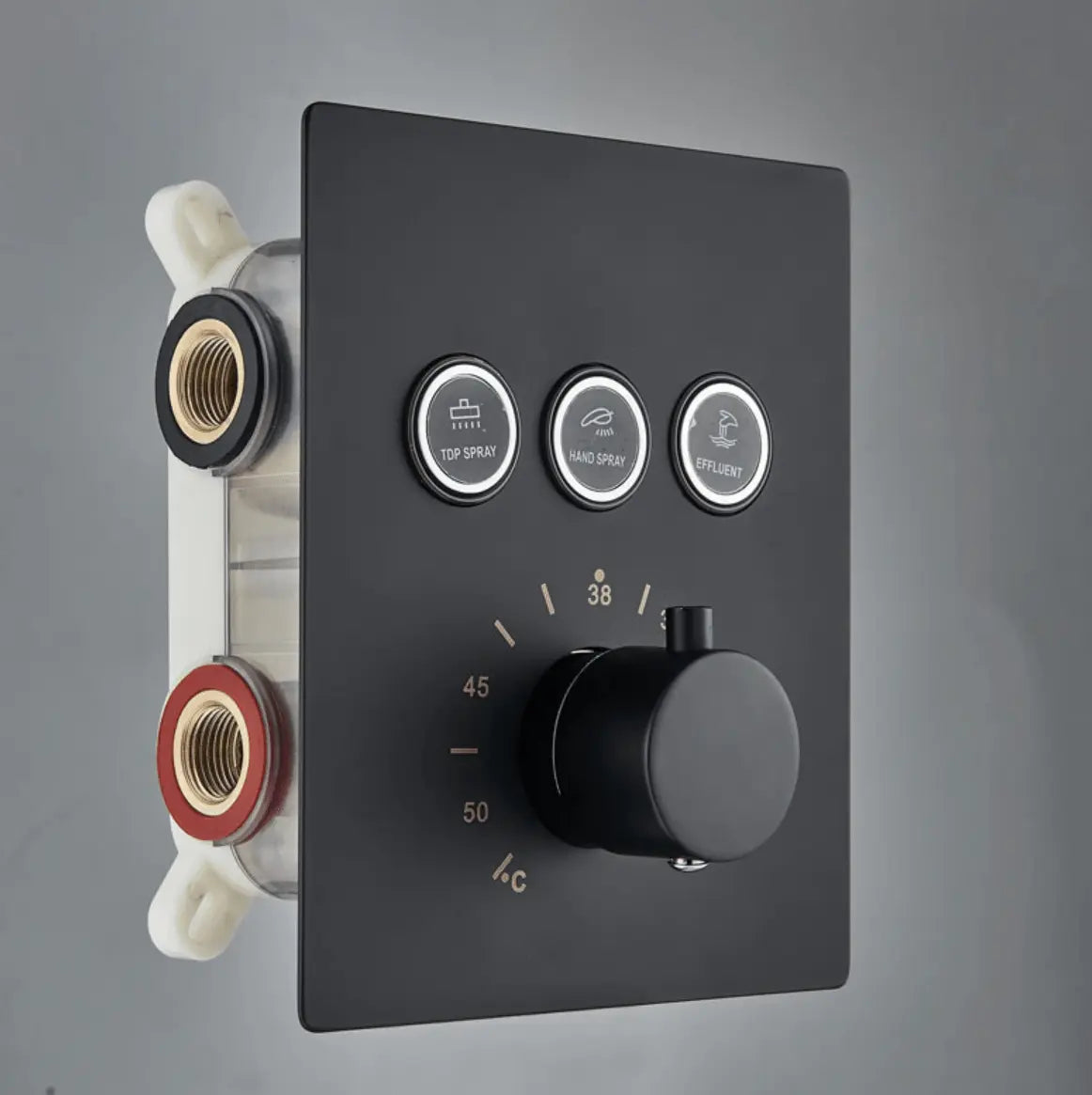 PROMO SaniSupreme®SmartPulse Plafond Thermostatische Doucheset Alicante 3 weg 40x80 cm regendouche mat zwart