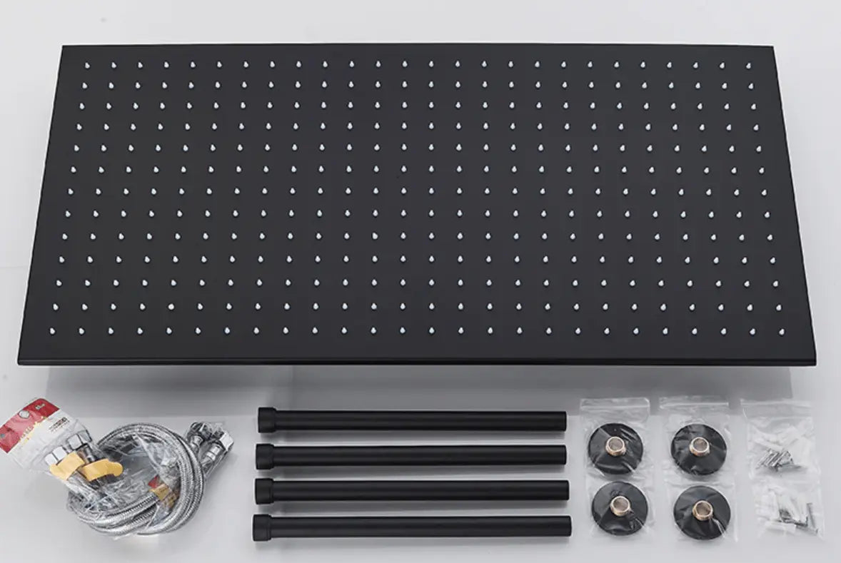 PROMO SaniSupreme®SmartPulse Plafond Thermostatische Doucheset Alicante 3 weg 40x80 cm regendouche mat zwart