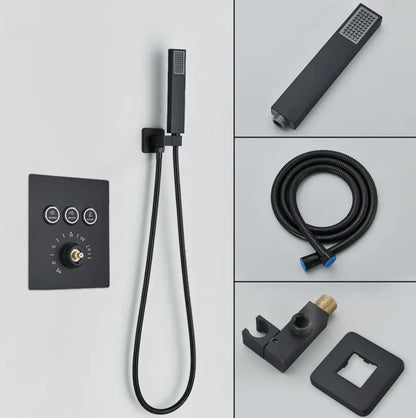 PROMO SaniSupreme®SmartPulse Plafond Thermostatische Doucheset Alicante 3 weg 40x80 cm regendouche mat zwart