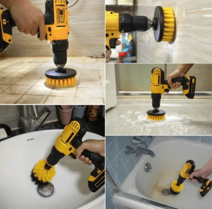 SaniSupreme® 4 Delige Schoonmaak Borstelset voor in de Boormachine