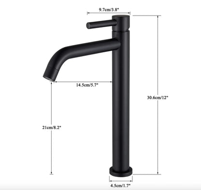 SaniSupreme Allicante wastafel kraan opbouw hoog model gebogen uitloop Goud Brushed