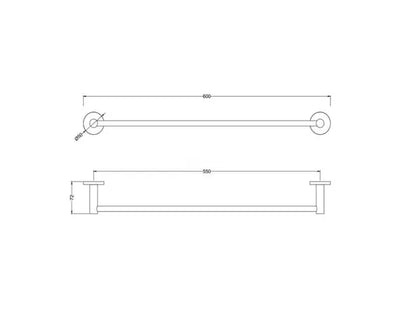 SaniSupreme Aloni Badkamer handdoekrek handdoekstang geborsteld koper / koper brushed rond 57 cm.