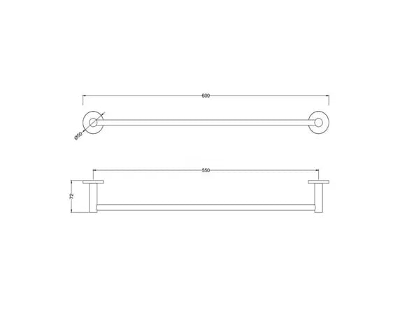 SaniSupreme Aloni Badkamer handdoekrek handdoekstang gun metal rond 57 cm.