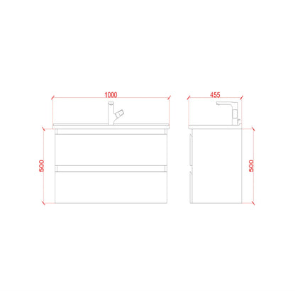 SaniSupreme® Aloni Badmeubel Sally 100 Eiken keramische wastafel wit