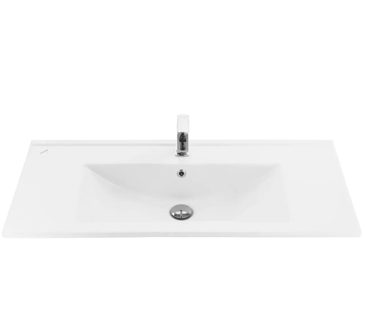 SaniSupreme® Aloni Badmeubel Sally 100 mat zwart keramische wastafel wit