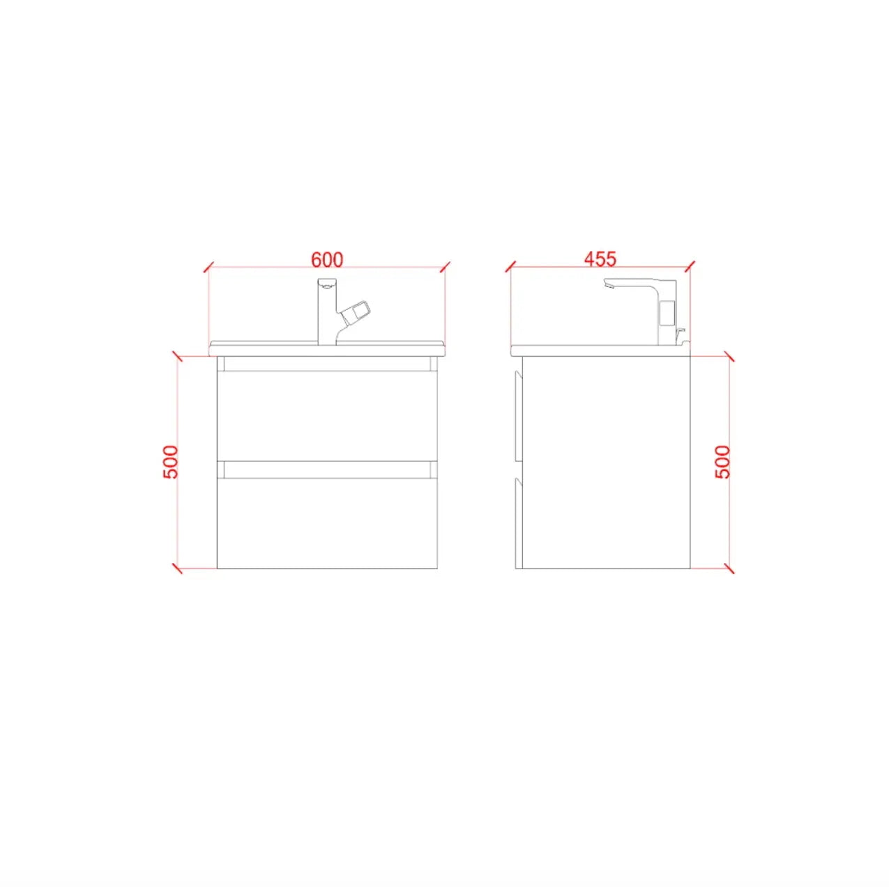 SaniSupreme® Aloni Badmeubel Sally 60 Eiken keramische wastafel wit