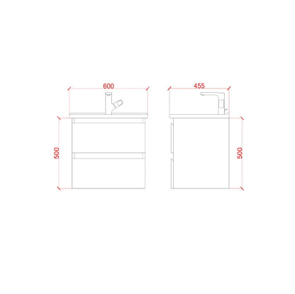 SaniSupreme® Aloni Badmeubel Sally 60 Eiken keramische wastafel wit