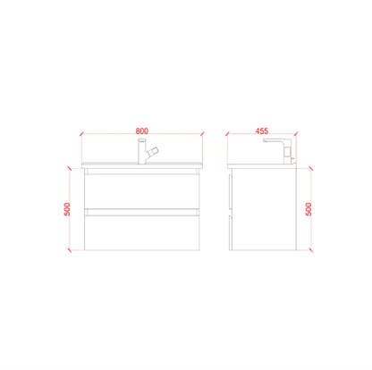 SaniSupreme® Aloni Badmeubel Sally 80 Eiken keramische wastafel wit